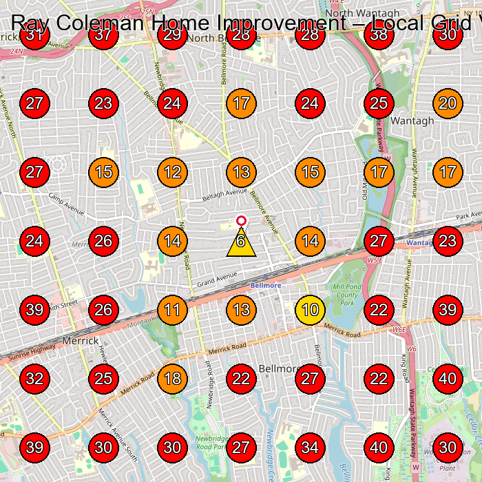 Ray Coleman Home Improvement GeoGrid visibility map for General Contractor in Bellmore